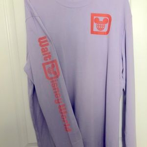 Disney World long sleeved shirt Purple. XL 60% Cotton 40% Poly. 48” wide x 30” L